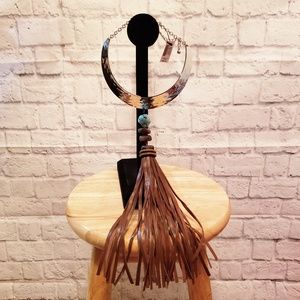 Chico's Statement Tassel Turquoise Collar